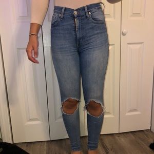 Levi’s mile high rise ripped skinny jeans